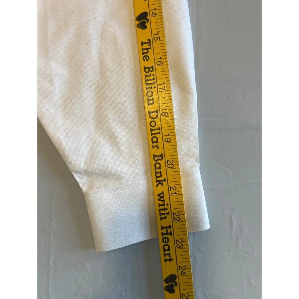 LL Bean Mens White Wrinkle Resistant Cotton Oxford Button Down Shirt 16-32 20941 - Picture 8 of 11